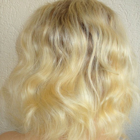 Lace front 100 % real hair mixed blonde wig - Picture 3 of 5